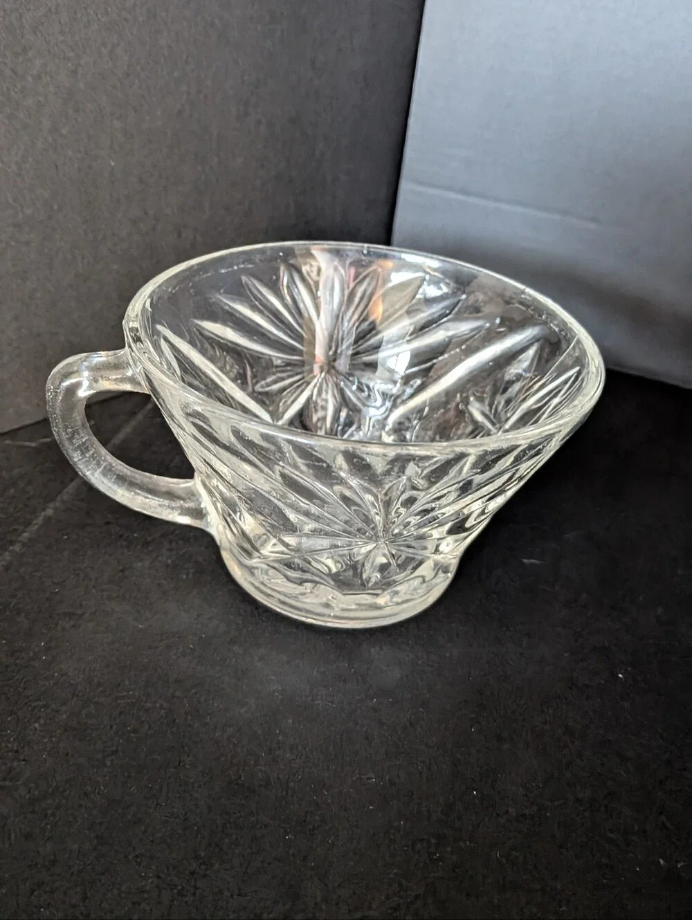 VTG MCM Anchor Hocking Clear Punch Glass Prescut Star Of David EAPC 4